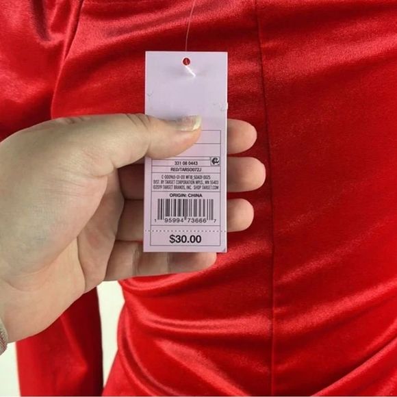 Wild Fable Red Ruched Velvet Mini Dress Bodycon Multiple Sizes - Picture 9 of 9